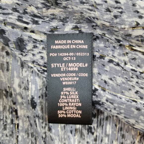 Ella Moss Lynx Sheer Metallic Animal Print Blouse - Picture 7 of 10